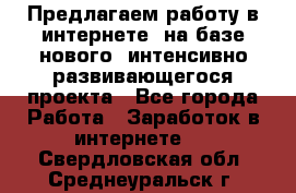 Предлагаем работу в интернете, на базе нового, интенсивно-развивающегося проекта - Все города Работа » Заработок в интернете   . Свердловская обл.,Среднеуральск г.